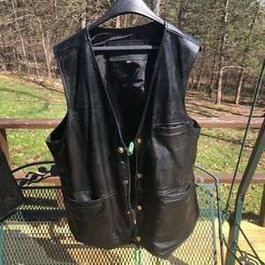 MENS Motorcycle Conceal Leather Vest 2XL